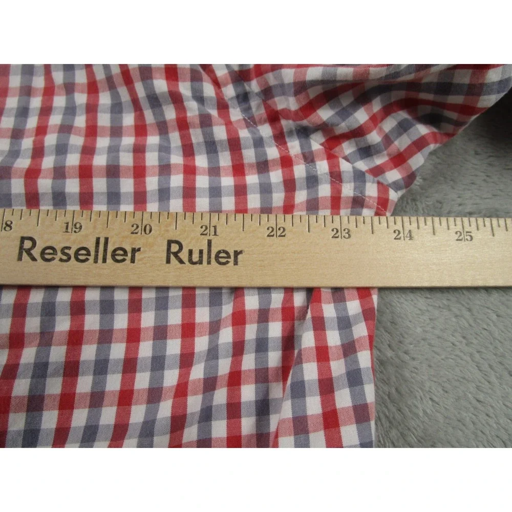 J Crew Shirt‎ Mens XL Red Checked Preppy Cotton Button Down Long Sleeve